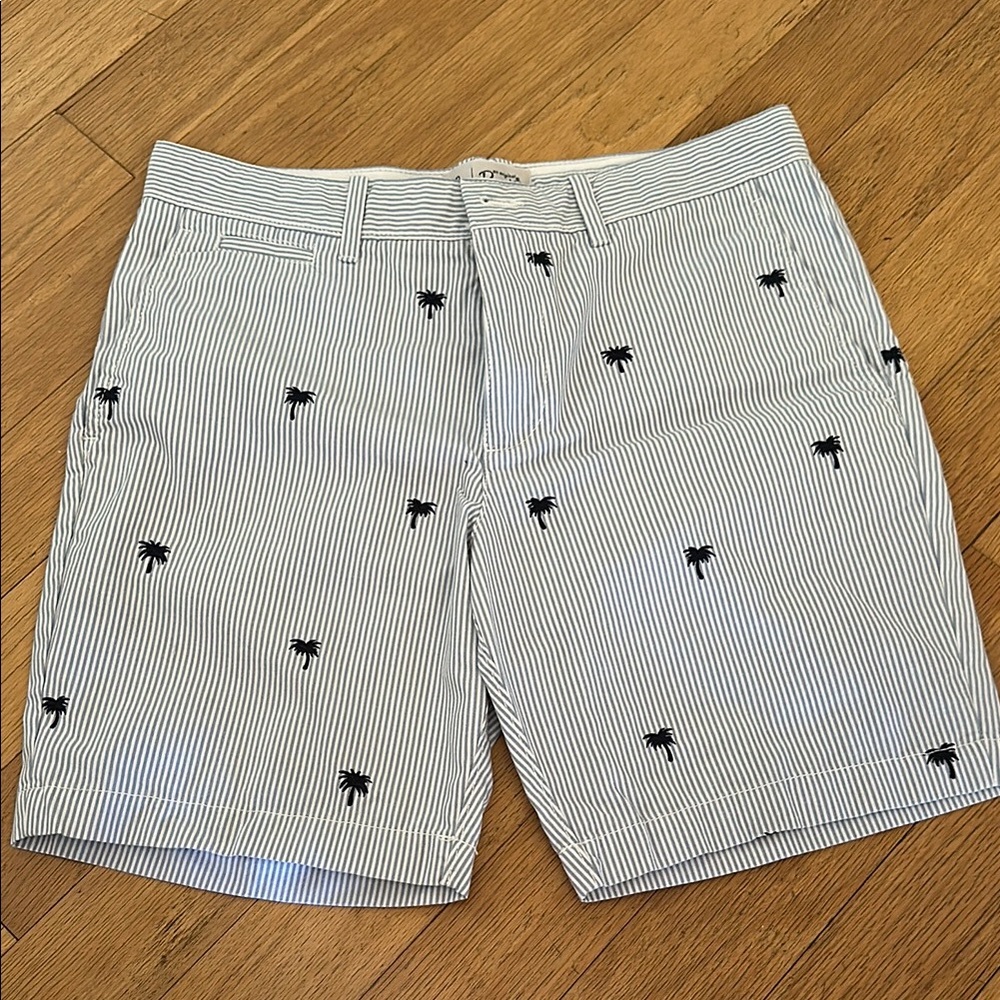 Original Penguin Flat Front White and Blue Shorts
